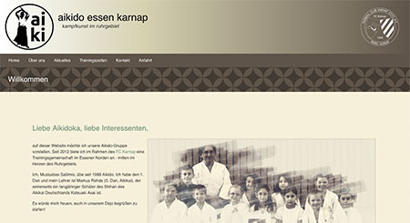 Screenshot der alten Website